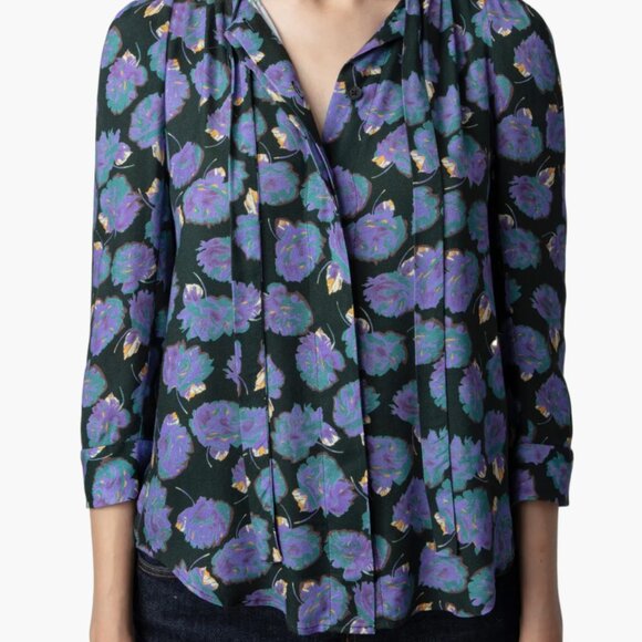 Touch Roses Tie Neck Top - Picture 1 of 7